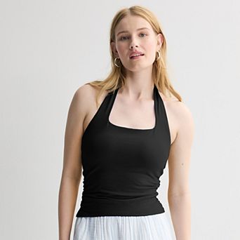 Juniors' Pink Republic Soft Cups Halter Tank Top