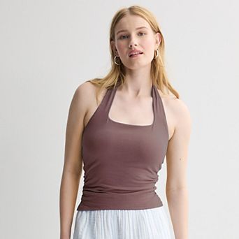 Juniors' Pink Republic Soft Cups Halter Tank Top