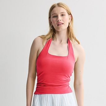 Juniors' Pink Republic Soft Cups Halter Tank Top