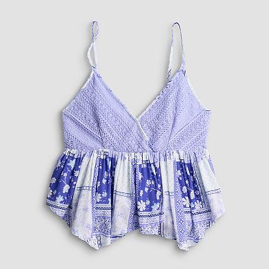 Juniors' madden girl Crochet Babydoll Camisole
