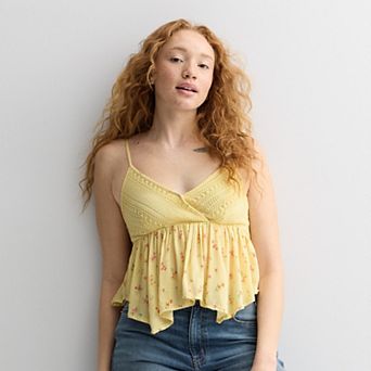 Juniors' madden girl Crochet Babydoll Camisole
