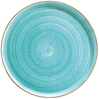 Aqua dia.12.75" Round Blue Porcelain Plate