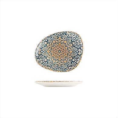 Alhambra 7.5" x 6" Organic Shape Decorated Porcelain Plate (Set of 4)