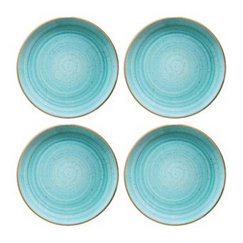 Aqua dia.12" Round Blue Porcelain Plate (Set of 4)