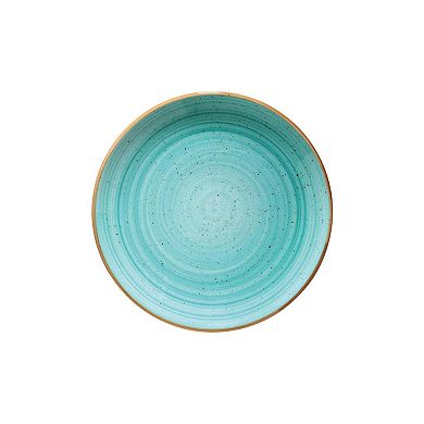 Aqua dia.12" Round Blue Porcelain Plate (Set of 4)
