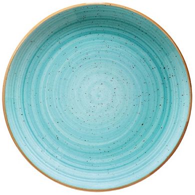 Aqua dia.12" Round Blue Porcelain Plate (Set of 4)