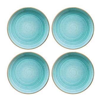 Aqua dia.7.5" Round Blue Porcelain Plate (Set of 4)