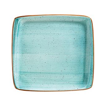 Aqua 10.5" x 10" Square Blue Porcelain Plate