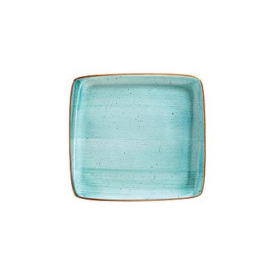 Aqua 10.5" x 10" Square Blue Porcelain Plate