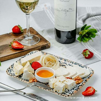 Alhambra 9" x 6" Rectangular Decorated Porcelain Plate (Set of 2)