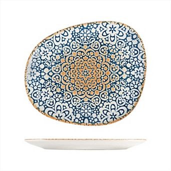 Alhambra 13" x 10.75" Organic Shape Decorated Porcelain Plate