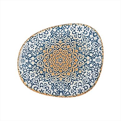 Alhambra 13" x 10.75" Organic Shape Decorated Porcelain Plate