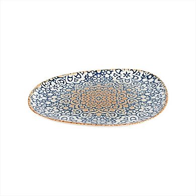 Alhambra 13" x 10.75" Organic Shape Decorated Porcelain Plate