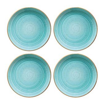 Aqua dia.10" Round Blue Porcelain Plate (Set of 4)