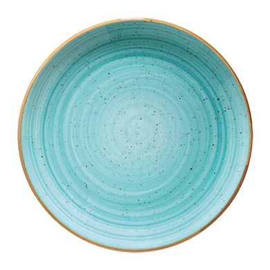 Aqua dia.10" Round Blue Porcelain Plate (Set of 4)