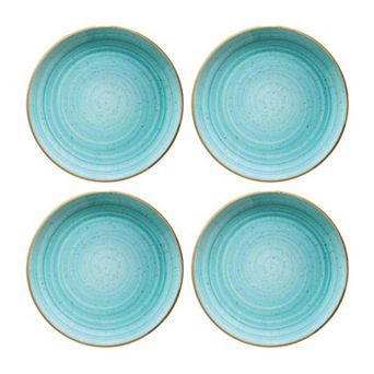 Aqua dia.10.5" Round Blue Porcelain Plate (Set of 4)