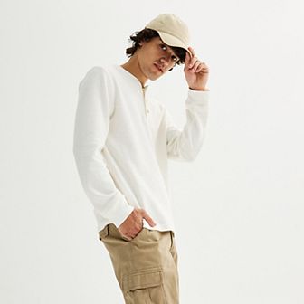 Men's Sonoma Goods For Life® Long Sleeve Textured Henley Tee - Size X-Large