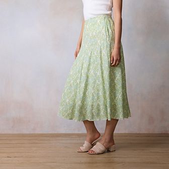 Women's LC Lauren Conrad Floral Crepe Godet Midi Skirt - Size X-Large