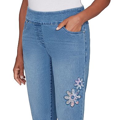 Women's Alfred Dunner Floral Applique Detail Pants