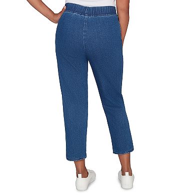 Women’s Alfred Dunner Cross Stitch Flower Embroidery Ankle Pants