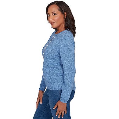 Women's Alfred Dunner Center Embroidery Accent Sweater