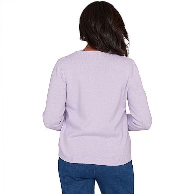 Women's Alfred Dunner Center Embroidery Accent Sweater