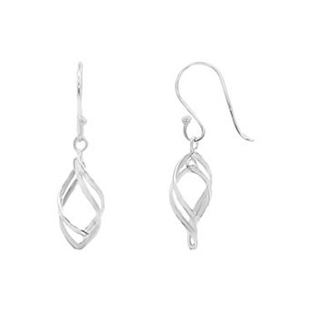 PRIMROSE Sterling Silver Polished Double Teardrop Drop Earrings