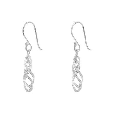 PRIMROSE Sterling Silver Polished Double Teardrop Drop Earrings