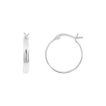 PRIMROSE Sterling Silver Polished Hoop Earrings