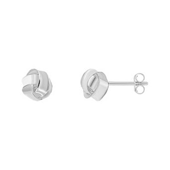 PRIMROSE Sterling Silver Polished Love Knot Stud Earrings