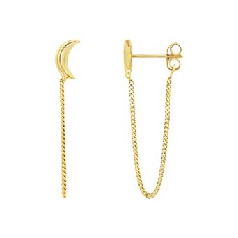 PRIMROSE 18k Gold-Plated Crescent Moon Front to Back Earrings