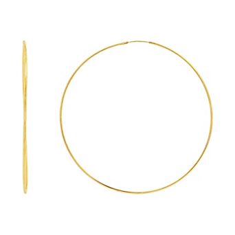 PRIMROSE 18k Gold-Plated Polished Hoop Earrings