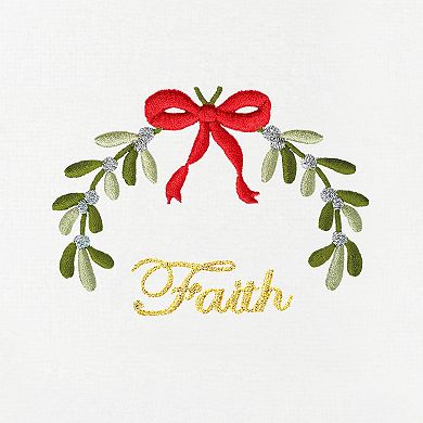 Linum Home Textiles 2-pc. Christmas Ideals Embroidered Luxury Turkish Cotton Hand Towel Set