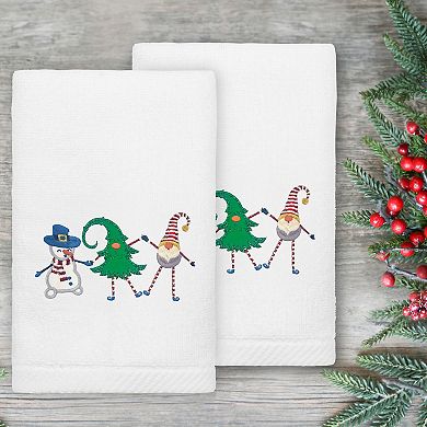 Linum Home Textiles 2-pc. Christmas Frolic Embroidered Luxury Turkish Cotton Hand Towel Set