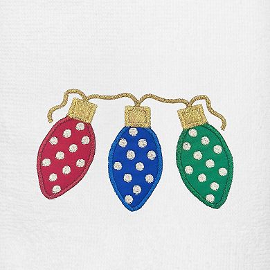 Linum Home Textiles 2-pc. Christmas Twinkle Embroidered Turkish Cotton Hand Towel Set