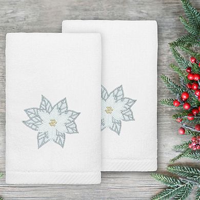 Linum Home Textiles 2-pc. Christmas Blossom Embroidered Turkish Cotton Hand Towel Set
