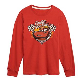 Boys 8-20 Disney / Pixar's Cars Faster Than Fast Distressed Long Sleeve Graphic Tee