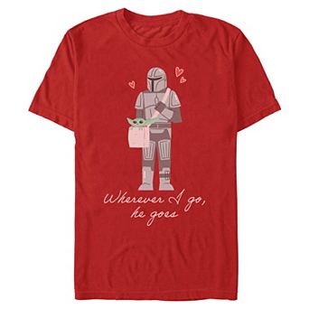 Men's Star Wars The Mandalorian Wherever I Go He Goes Graphic Tee