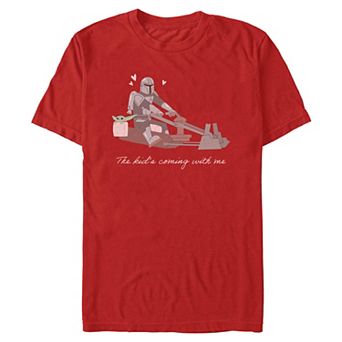 Men's Star Wars The Mandalorian The Kid's Coming With Me Graphic Tee