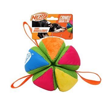 Nerf Plush Squeak & Crunch Wedge Ball Pet Toy