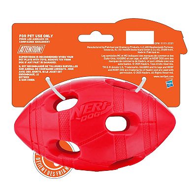 Nerf 6-Inch TPR Bash Treat Football Chew Toy