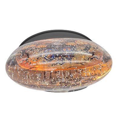 Kurt Adler 6.5-Inch Battery-Operated USB Halloween LED Village Scene Water Lantern