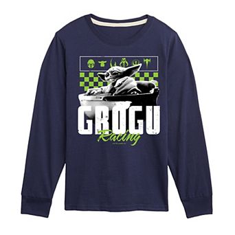Boys 8-20 Star Wars The Mandalorian Grogu Racing Long Sleeve Graphic Tee