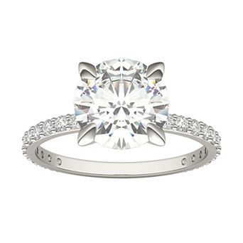 Charles & Colvard 10k White Gold Lab-Created Moissanite Engagement Ring