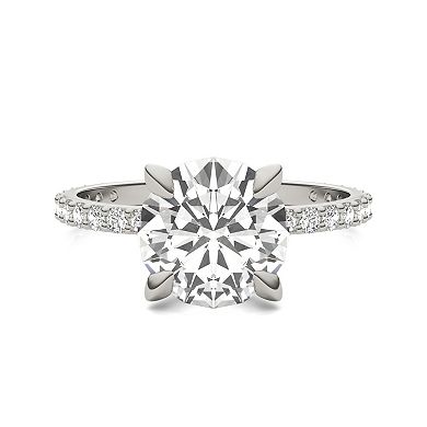 Charles & Colvard 10k White Gold Lab-Created Moissanite Engagement Ring