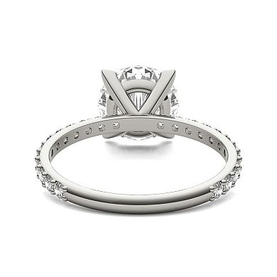 Charles & Colvard 10k White Gold Lab-Created Moissanite Engagement Ring