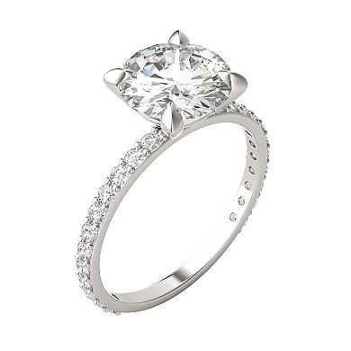 Charles & Colvard 10k White Gold Lab-Created Moissanite Engagement Ring
