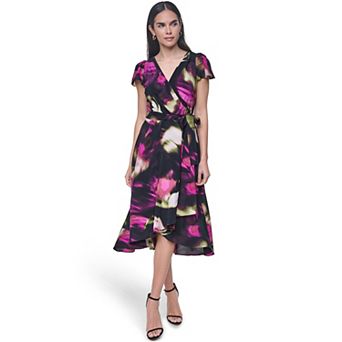 Women's Andrew Marc Surplice Fit & Flare Dress