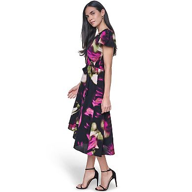 Women's Andrew Marc Surplice Fit & Flare Dress