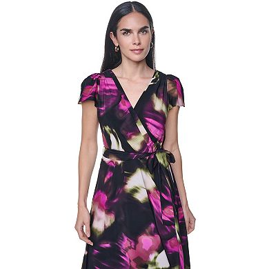 Women's Andrew Marc Surplice Fit & Flare Dress
